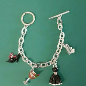 Charm bracelet martini glass black dress